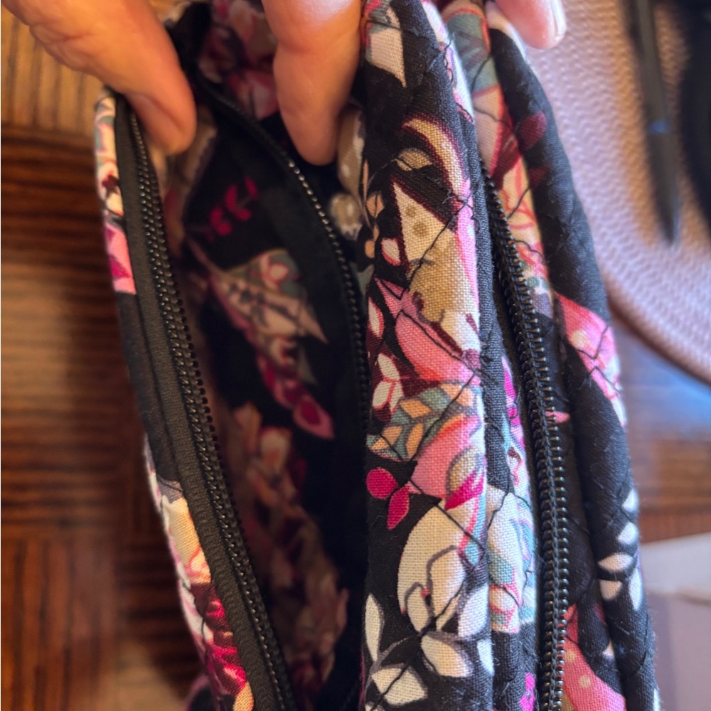 Vera Bradley Black and Pink Floral Cosmetic Bags